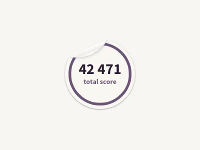Sticker score sticker violet