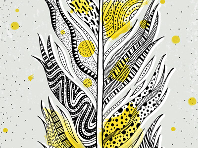 Feather Middle hand drawn illustration