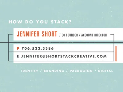 Short Stack branding business card identity lines self promotion short stack texture type
