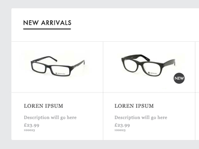 Glasses New Arrivals ecommerce fashion grid icons layout minimal minimalistic neutral online store photography shop typography ui user experience user interface ux web design website website design