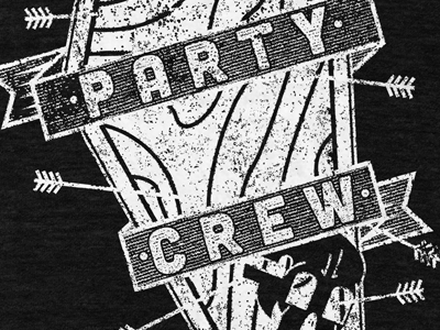 PArty (till death) Crew arrow coffin design graphic ribbon skull texture