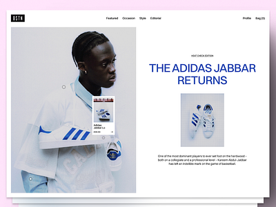 N002 - The ADIDAS Jabbar Returns adidas branding design ecommerce landingpage minimal ui uidesign ux