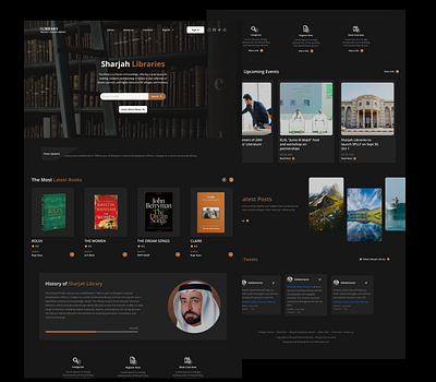 Redesign-Sharjah Libraries books clients history latest posts libraries tweets