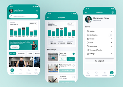 Fitness App UI Design fitness challenges fitness goals fitness motivation gym workouts health fitness nutrition ui workout tracker