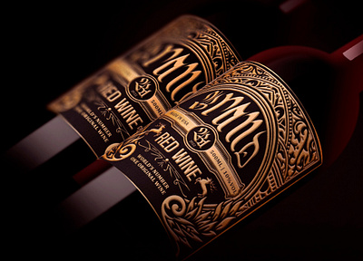 Premium Vintage Wine Label Design branding design graphic design label design packagingdesign premium vintage wine wine label