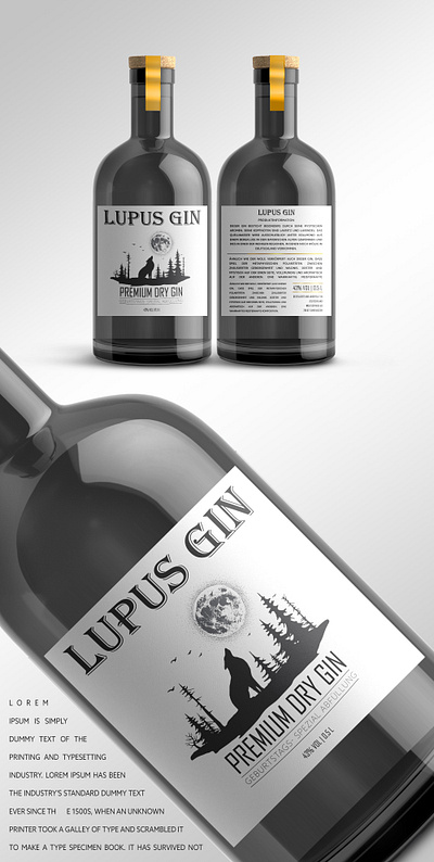 Lupus Gin Labe Design branding design gin graphic design label des packagingdesign photoshop