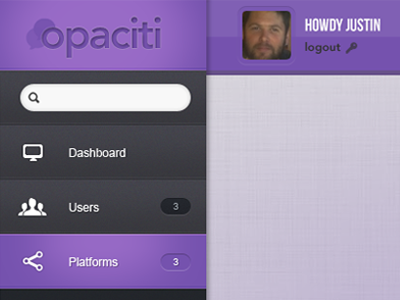 Opaciti Admin Toolbars ui ux