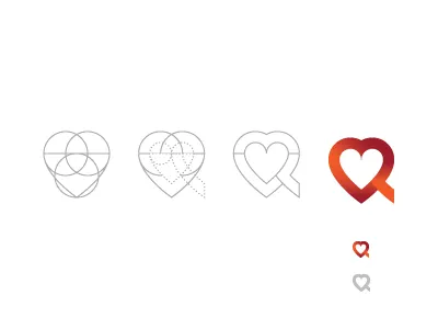 V + R, logo bookmark heart logo love r red v wip