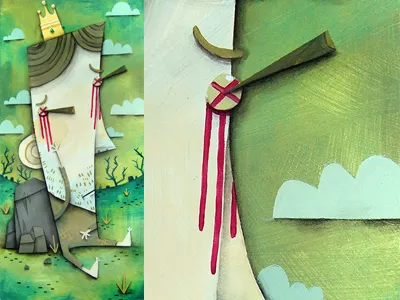 Rapunzel's Prince 3d art bleeding character children commission crown dark fairy tale freelance illustration illustrator nobility painting prince rapunzel royalty sad scary story story book strange style weird whimsical