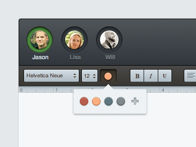 Collaborative Text Editor avatar gif text editor ui