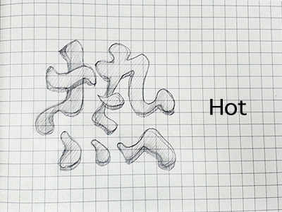 Character- "hot" character font hot logo typography