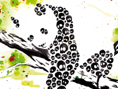 Extinction ecoline panda watercolor