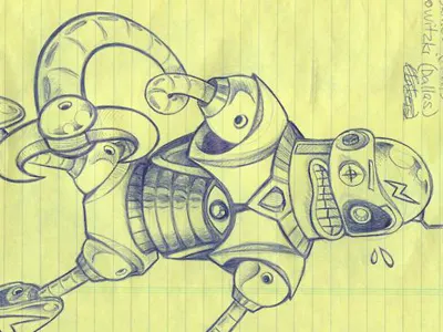 Neurotic Robot ass bender claw comic eye funny futurama lightning metal neurotic robot shading shiny style