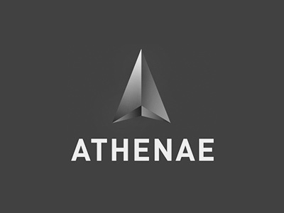 Athenae logo gray logo spear