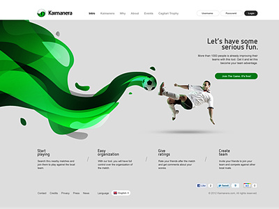 Kaimanera app basketball football green kaimanera markeljc modern rugby simple sport volleyball wave webdesign