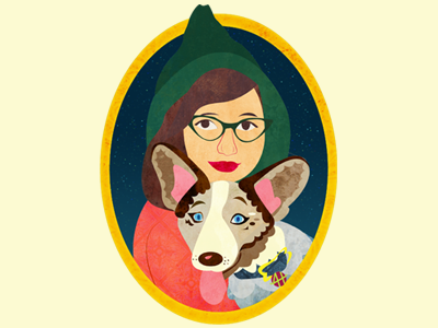 Self Portrait illustration puppy self portrait tumblr web design