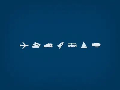 Transport Icon Set airship app blue boat bus icon icons ios iphone plane rocket ship train transport travel yacht