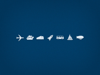 Transport Icon Set airship app blue boat bus icon icons ios iphone plane rocket ship train transport travel yacht