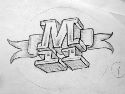 86xM11 INS Sketch concept design logo magnetiq11 pencil sketch tshirt