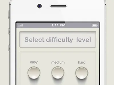 Braun inspired game intro concept braun game ios iphone iphone app menu navigation