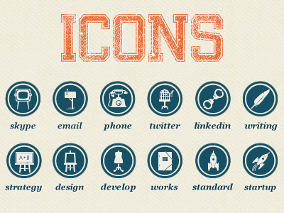 8wire Giants Icons blue green icons orange retro web design wordpress
