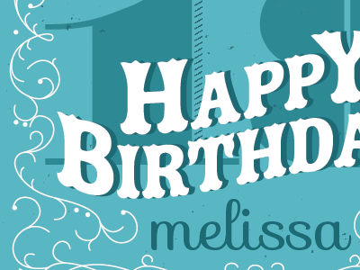 Birthday Card 18 birthday card curves dots eighteen happy lines number pompadour shadow sofia texture turquoise typography wave white