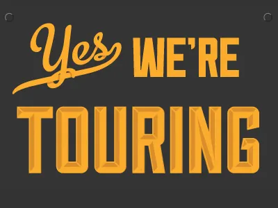 National Poster Retrospecticus Touring Sign customized john boilard jp boneyard nationalposterretrospecticus orange script typography yes