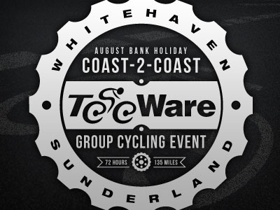 C2C Cycling Event Logo bike biking c2c coast to coast cog cycle cycling event event logo gear logo