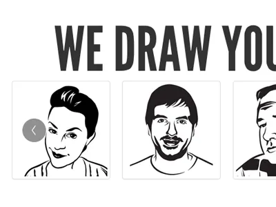 We Draw Your Face bold bw illustration simple website