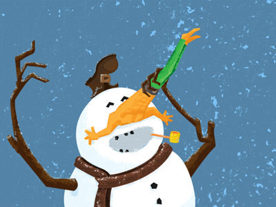 Nose Man illustration snowman