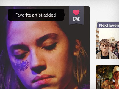 Fave Artist Added event everguide favorite heart