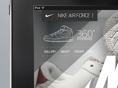 Air Force 1 app bar black debut design fabric interface ios ipad nike retina stitching tab texture thread ui white