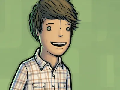 Realmac Avatar - James avatar character illustration lines painting realmac