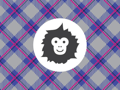 Plaid Monkey Mark & Pattern braizen funky gray hairy messy monkey pattern pink plaid purple shopping stylist