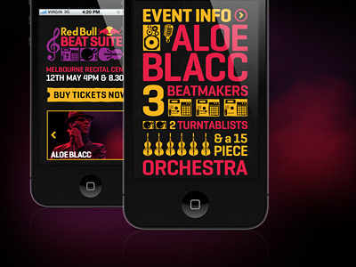 Redbull ios mobile music redbull typography