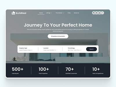 BuildReal: A Seamless Home-Buying Experience b2b b2b real estate landing page design real estate real estate landing page real estate ui real estate website redesign redesign real estate ui ui ux website design