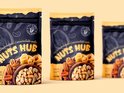 Nuts Hub Pouch Label Design branding design graphic design label design nuts packagingdesign photoshop