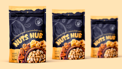 Nuts Hub Pouch Label Design branding design graphic design label design nuts packagingdesign photoshop