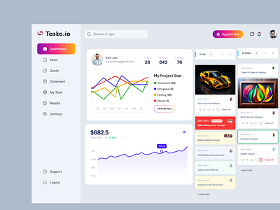 Task Management web app_ dashboard_ saas design bertobaseit branding dashboard design illustration minimal saas saas dashboard task management ui ui kit ux