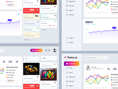 Task Management web app_ dashboard_ saas design bertobaseit branding dashboard design graphic design illustration logo minimal saas ui design task managemnet ui ui kit ux