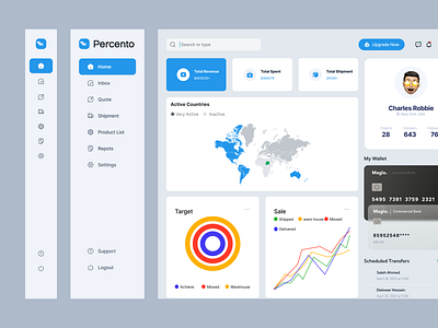 Logistics SaaS Dashboard UI Design bertobaseit branding design graphic design illustration logistics service logo minimal shipment solution ui ui kit ux