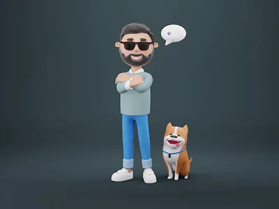 The Cuttest 3D characters 3d 3d character 3d dog 3d illustration animation blender cartoon cute cycles design illustration illustrations kawaii library low poly resources stylized ui