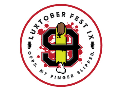 Luxtober fest Zombies blood spatter finger zombie