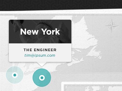 New brand presence black circles map new york teal white