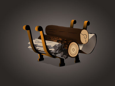 Log Holder fireside wood
