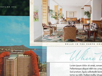 Mood collage hawaii hotel mood mr sheffield neutraface photos script typography waikiki