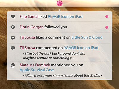 Dribbble Activity Notifications App #2 activity app appstore dribbble notifications osx ui ux