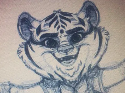 Tiger Character cartoon. andytoonz concept drawing idea sketch
