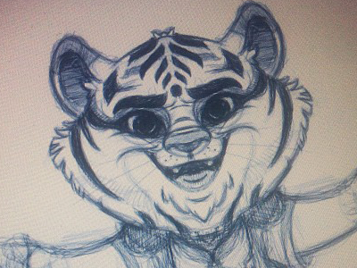 Tiger Character cartoon. andytoonz concept drawing idea sketch