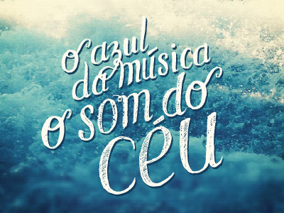 o azul da música o som do céu blue lettering photography portuguese typography